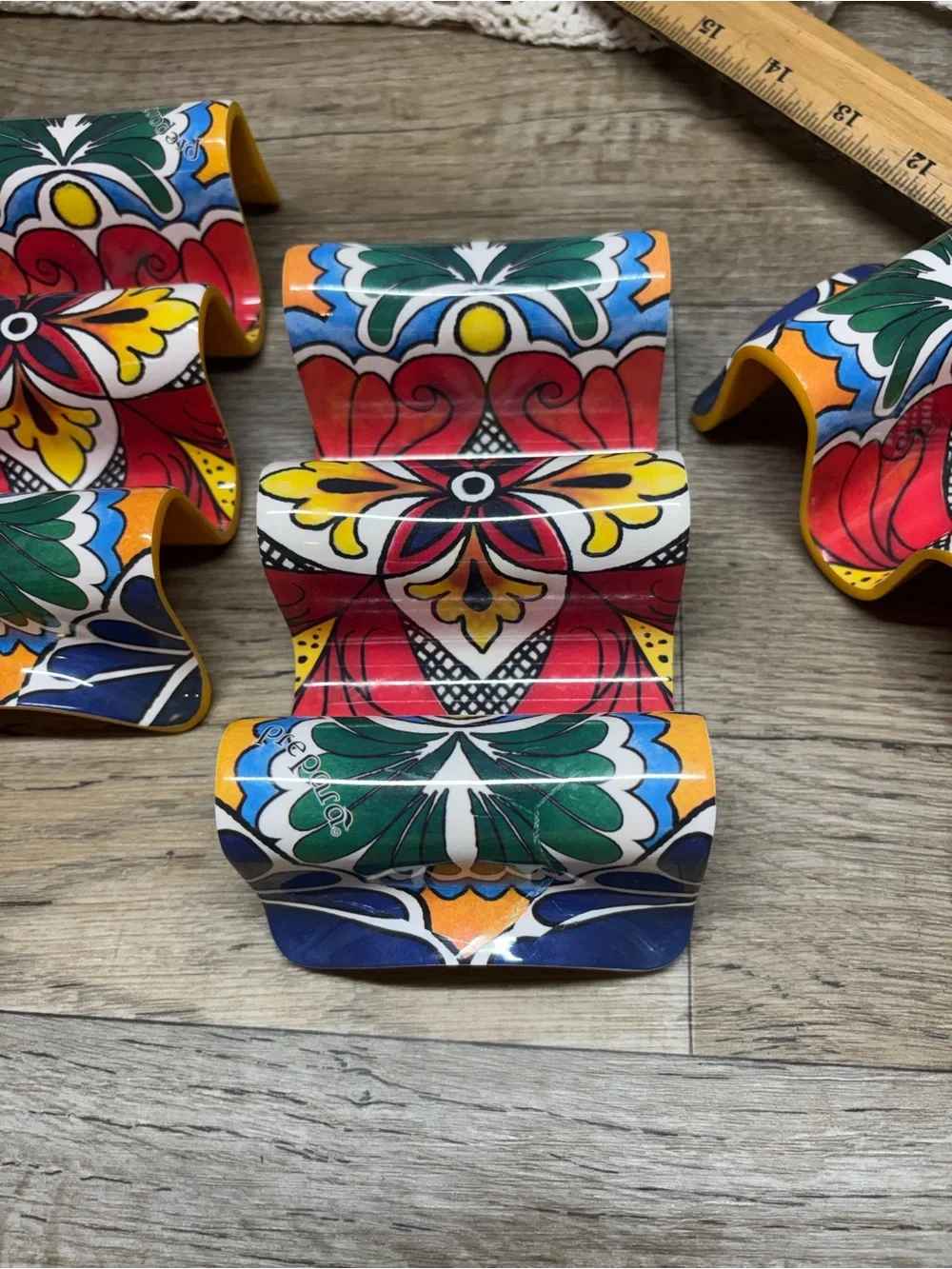 4PC SET of PREPARA MELAMINE TACO RACKS/STANDS - Reversible, Multicolor